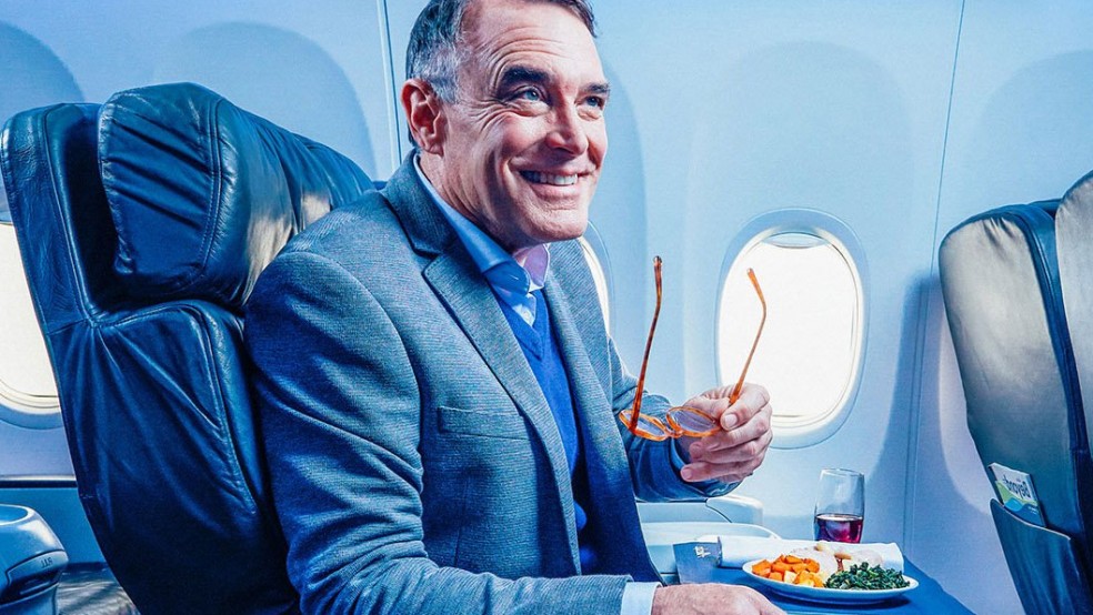passenger dining on alaska airlines