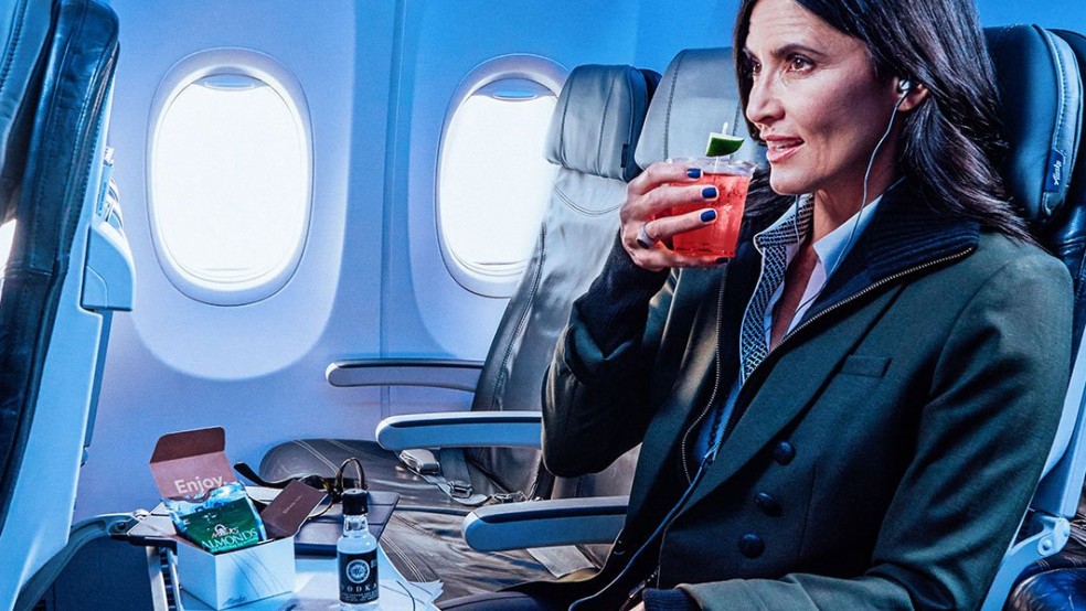 drinks service on alaska airlines