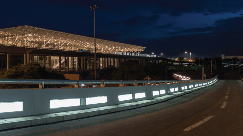 addis ababa international airport at night